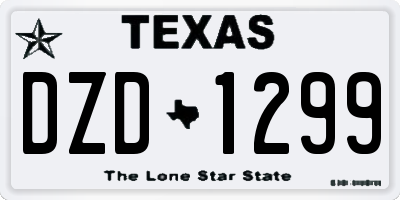TX license plate DZD1299