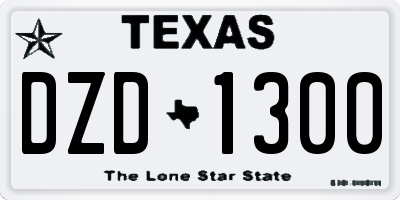 TX license plate DZD1300