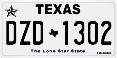 TX license plate DZD1302