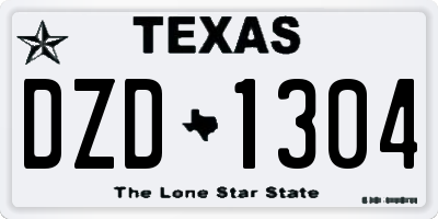 TX license plate DZD1304
