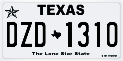 TX license plate DZD1310