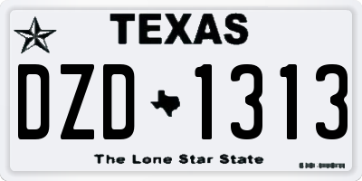 TX license plate DZD1313