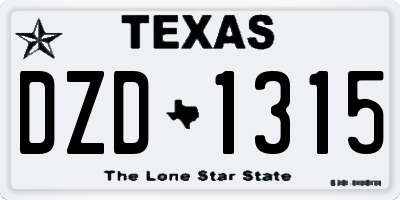 TX license plate DZD1315
