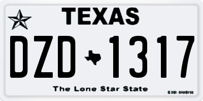 TX license plate DZD1317
