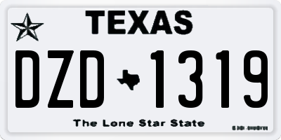 TX license plate DZD1319