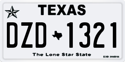 TX license plate DZD1321