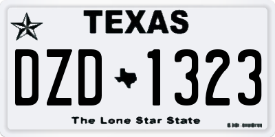 TX license plate DZD1323