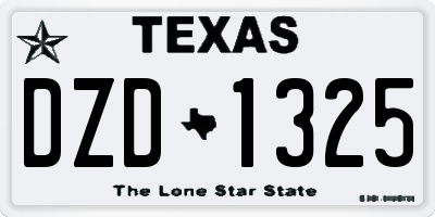 TX license plate DZD1325