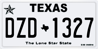 TX license plate DZD1327