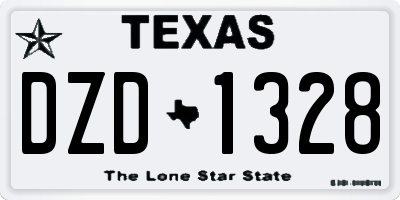 TX license plate DZD1328