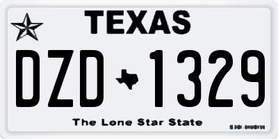 TX license plate DZD1329