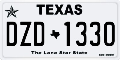 TX license plate DZD1330