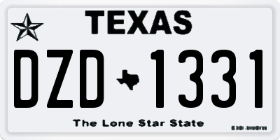 TX license plate DZD1331