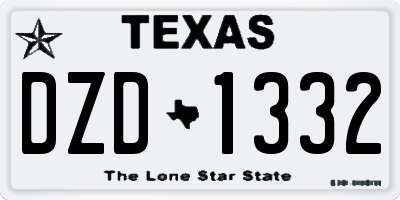 TX license plate DZD1332