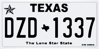TX license plate DZD1337