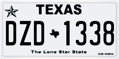 TX license plate DZD1338