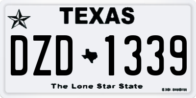 TX license plate DZD1339