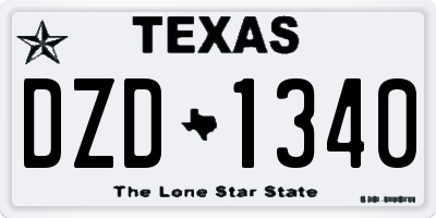 TX license plate DZD1340