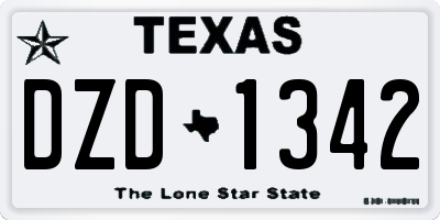 TX license plate DZD1342