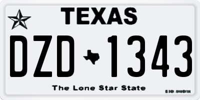 TX license plate DZD1343
