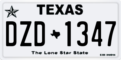 TX license plate DZD1347