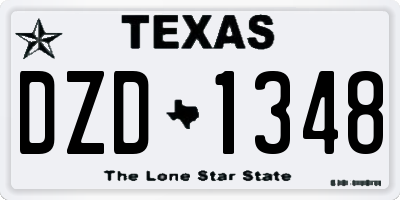 TX license plate DZD1348