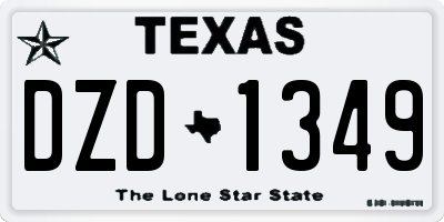 TX license plate DZD1349