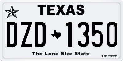 TX license plate DZD1350