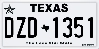 TX license plate DZD1351