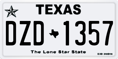 TX license plate DZD1357