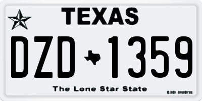 TX license plate DZD1359
