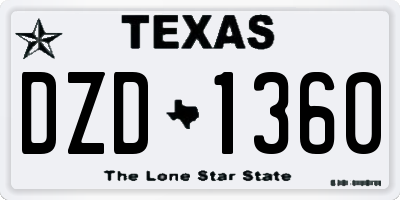 TX license plate DZD1360