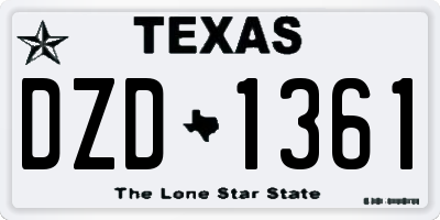 TX license plate DZD1361