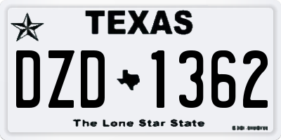 TX license plate DZD1362