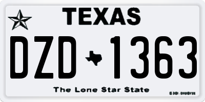 TX license plate DZD1363