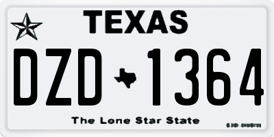 TX license plate DZD1364