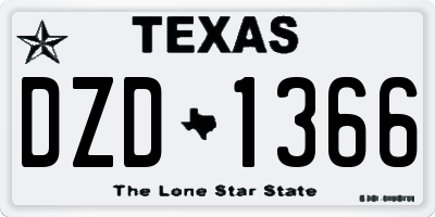 TX license plate DZD1366