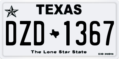 TX license plate DZD1367