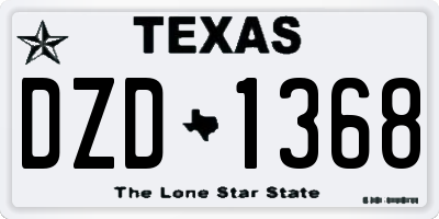 TX license plate DZD1368