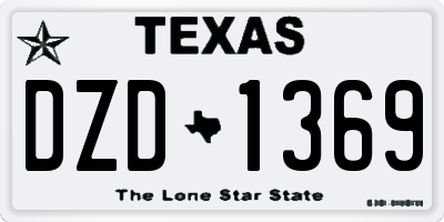 TX license plate DZD1369