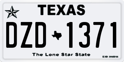 TX license plate DZD1371