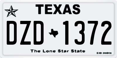 TX license plate DZD1372