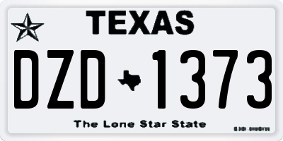 TX license plate DZD1373