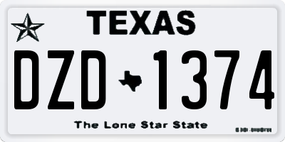 TX license plate DZD1374