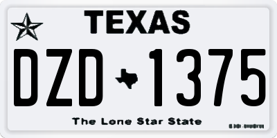 TX license plate DZD1375
