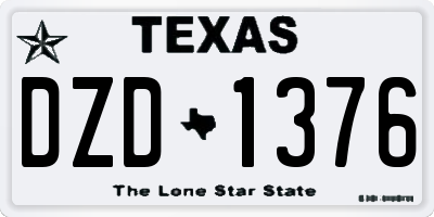 TX license plate DZD1376