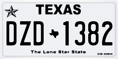 TX license plate DZD1382