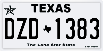 TX license plate DZD1383