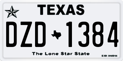 TX license plate DZD1384