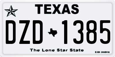 TX license plate DZD1385